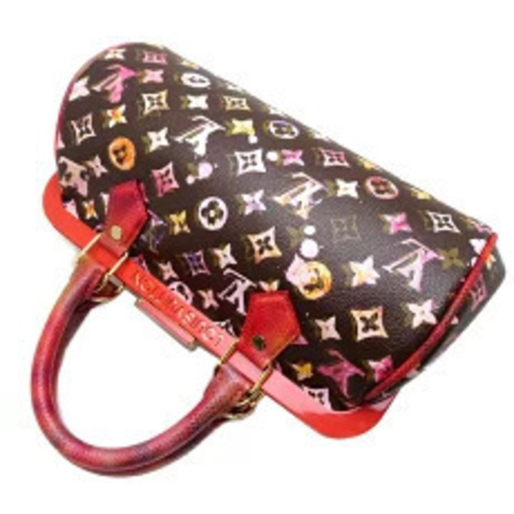 Louis Vuitton Papillon Handbag Monogram Watercolor MARRON Red - Picture 4 of 9